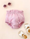 Children’s high-waisted shorts with frills and frills