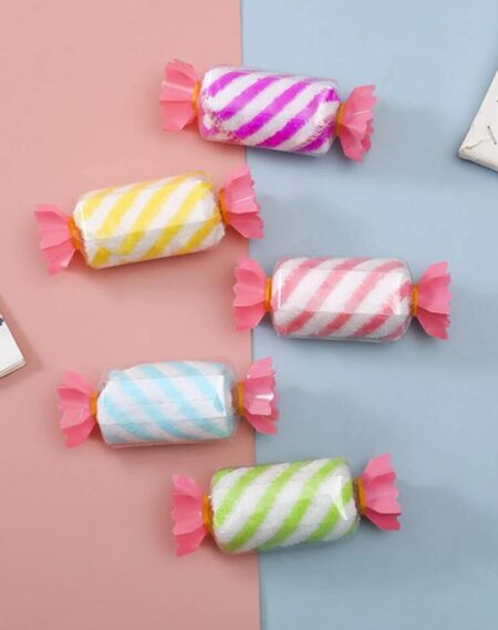 Random Color Candy Shape Towel and Creative Candy Design Face Towel for Gifts