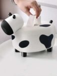 One piece cow design tissue box with toothpick holder