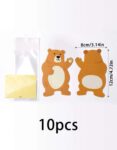 10pcs Cartoon Candy Cookie Bag, Decorative Gift Bag, Animal Packaging Bag, Goody Bags, Gift Bags