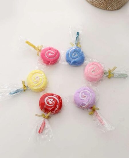 Random Color Lollipop Design Towel Cute Creative Face Towel for Party Favors