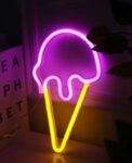 Neon lamp in the shape of ice cream