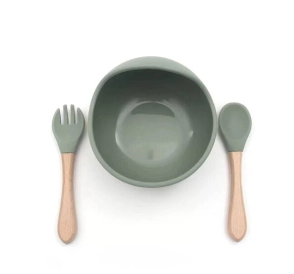 Silicone Tableware Set - Infant Bowl, Spoon, Fork