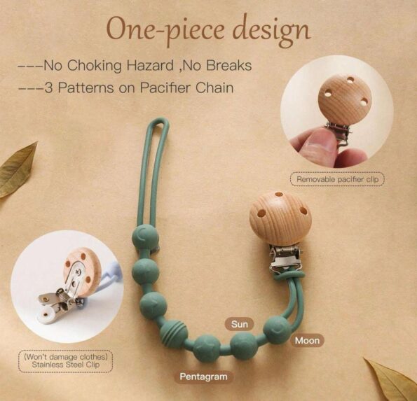 Green color Material: Silicone Type: Pacifier chain