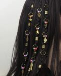 30 PCS MIXED VINTAGE GOLD TONE PENDANT HAIR RINGS BOHEMIAN PUNK