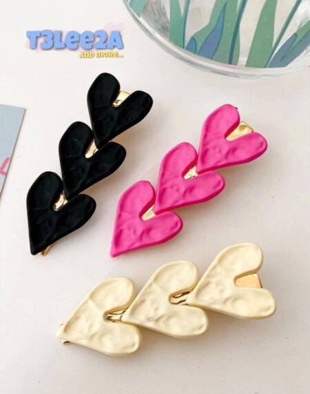 heart hair clip - 3 pcs