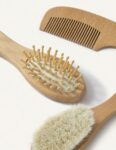 3pcs Baby Care Grooming Set With Wooden Wool Brush