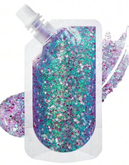 3D pink glitter gel with mixed glitter and sticky-free shimmer,