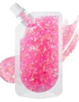 3D pink glitter gel with mixed glitter and sticky-free shimmer,