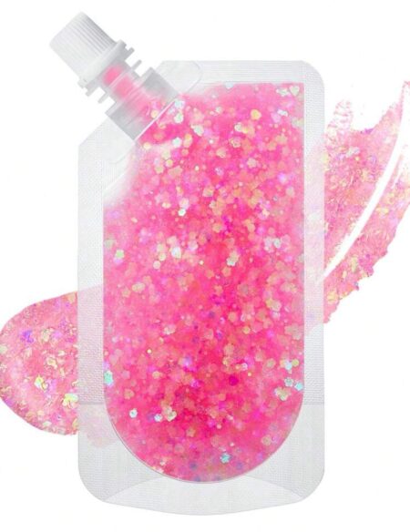 3D pink glitter gel with mixed glitter and sticky-free shimmer,