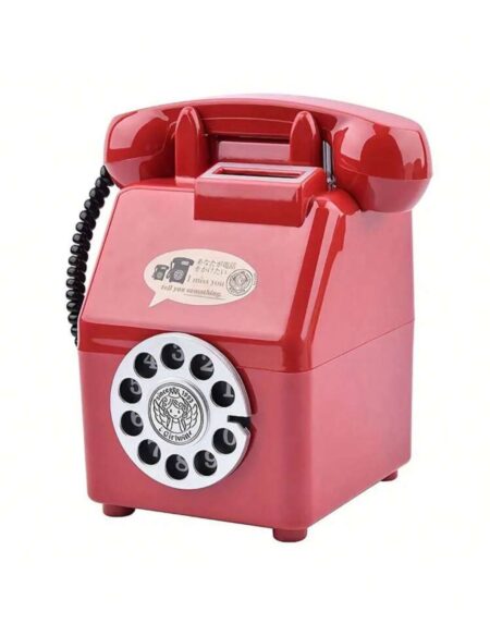 Retro Telephone Shaped Large Capacity Coin Bank, Creative Old Fashioned Bank, Plastic, Gift for Occasions or Birthdays