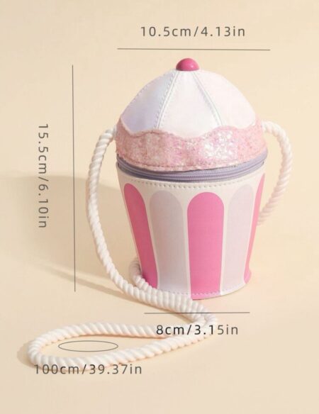 Fashionable ice cream cake shaped messenger bag for kids