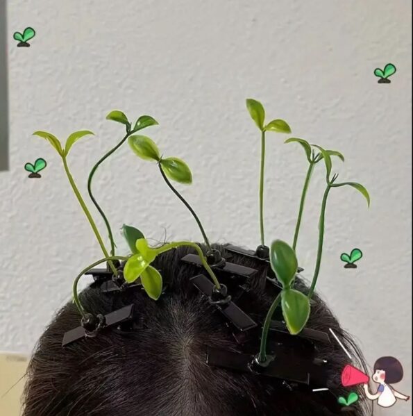 CRAZY HAIR - 10 Cute Hairpins Shaped Like Small Plants
