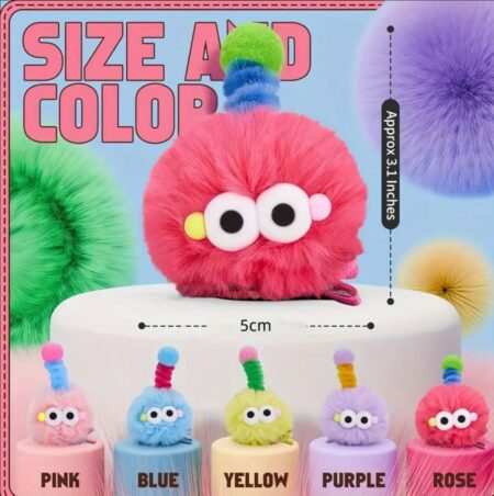 crazy hair Plush Pompom Hair Clips