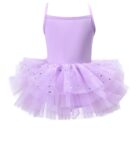 Sparkling Star & Ruffle Ballet Dress with Layered Mesh Skirt