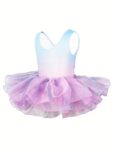 2pcs Dance Set – Sleeveless Hollow-Out Leotard & Tiered Tutu Skirt