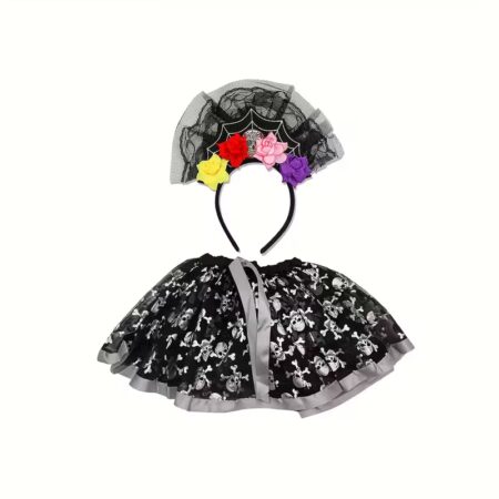 Witch Hat, Puff Skirt, Cosplay Pirate Headband, Eye Mask, Hook Skirt, Bat Headband, Skull Mesh Headband, Short Skirt Party Supplies Kit, Halloween Decoration, Birthday Decoration/party, Birthday Decoration For Girl, Paper Decorations