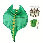 Dinosaur hooded cloak 3pcs set includes cloak, mask, gloves, Halloween Christmas birthday party costume set, birthday party dress up supplies, animal set