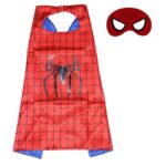 2pcs Marvel Spiderman Cartoon Character Superhero Cape and Mask Set for Kids, Perfect for Halloween and Christmas Costume Parties, Ideal Gift for Boys