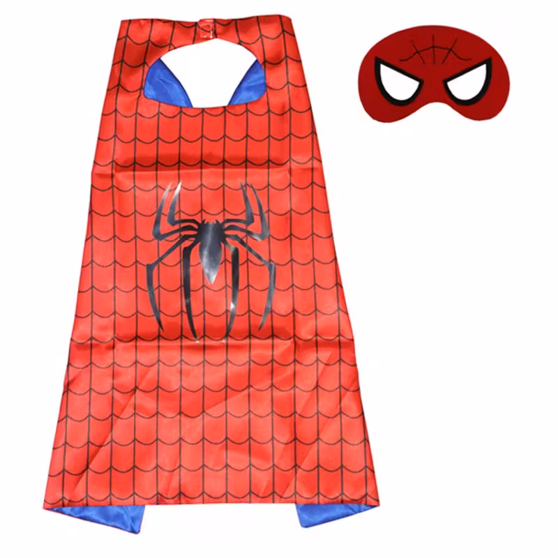 2pcs Marvel Spiderman Cartoon Character Superhero Cape and Mask Set for Kids, Perfect for Halloween and Christmas Costume Parties, Ideal Gift for Boys 2pcs Marvel Spiderman Cartoon Character Superhero Cape and Mask Set for Kids, Perfect for Halloween and Christmas Costume Parties, Ideal Gift for Boys