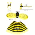 4pcs Halloween Performance Set, Cute Cartoon Bee Wings Yellow Stage Outfi