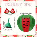 DAYS3pcs, Watermelon styling clothing accessory set, including green hat, fashionable glasses and skirt set, suitable for role-playing, summer parties and makeup party accessory outfits