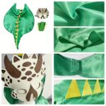 Dinosaur hooded cloak 3pcs set includes cloak, mask, gloves, Halloween Christmas birthday party costume set, birthday party dress up supplies, animal set