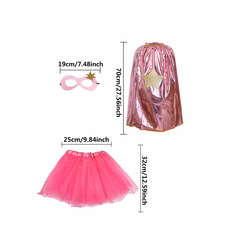 Fastest delivery Set Sparkling Star Cape & Tutu Skirt Costume with Face Mask - Pastel Rainbow, Pink, Purple, Blue, Red with Golden Starry Skirt & Matching Mask - Birthday Party Outfit for Girls, Halloween, Christmas, Día de los Muertos - Party Wear No Assembly Required Fastest delivery Set Sparkling Star Cape & Tutu Skirt Costume with Face Mask - Pastel Rainbow, Pink, Purple, Blue, Red with Golden Starry Skirt & Matching Mask - Birthday Party Outfit for Girls, Halloween, Christmas, Día de los Muertos - Party Wear No Assembly Required